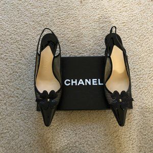 Black Chanel Women's Sling back size 39